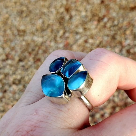 New Dichroic Glass 925 Silver Ring. - Picture 2 of 12